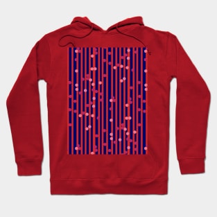 Stripes, Dots - Blue and Red Hoodie